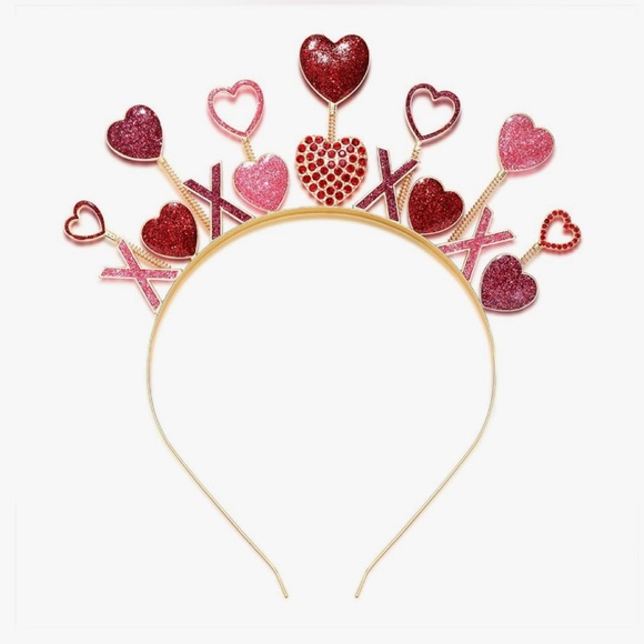 NWT Valentine’s Day Heart Headbands for Women Glitter Rhinestone, MULTI DESIGNS main image 6